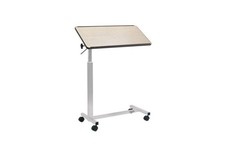 Tavolino da letto color naturale su ruote struttura in Acciaio verniciato sollev