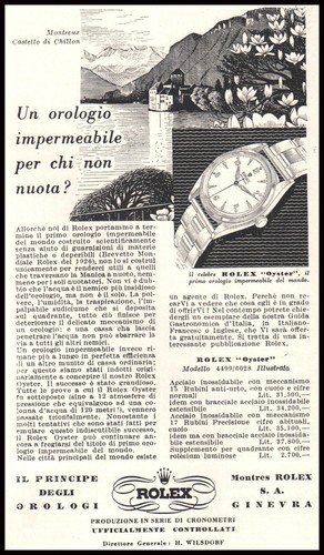 Pubblicita 1952 rolex oyster - pubblicita',