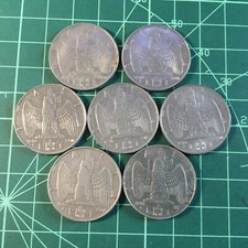 ITALIA Lotto 7 monete da 1 Lira Impero 1939 1940 1941  1942