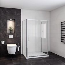 185CM BOX DOCCIA A TRE LATI SCORREVOLE DUE PARETI LATERALI VETRO TEMPERATO 5MM