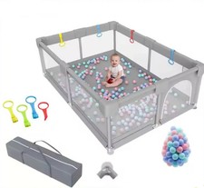 BOX RECINTO PER BAMBINI CON 50 PALLINE PARCO GIOCHI 0-6 ANNI PORTATILE CON RETE