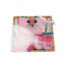 Set regalo 3pz bavetta bavaglino + cappellino  scarpina cotone bimbo Disney baby