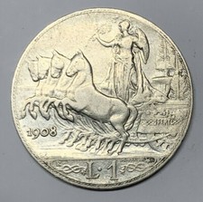 1 LIRA 1908 AQUILA - QUADRIGA