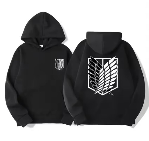 Felpa attack titan nera - felpa,