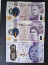 20 POUNDS RE CARLO, 20 POUNDS REGINA ELISABETTA, 20 POUNDS BANCA SCOTLAND RARA