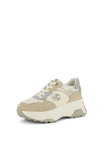 Sneakers stringate donna beige
