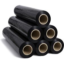 6 Rotoli Film Estensibile Nero Per Imballaggi  50cm Pellicola 30 Micron
