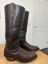 Stivali western da cowboy Boulet da uomo 9,5 E in pelle marrone alti 9003 Grizzly Mountain