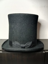 Cappello Cilindro alto originale inglese 100% lana Lincoln Steampunk Taglia M