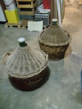 2 damigiane vetro 54 litri + 1 bocca larga