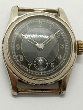 Orologio Vintage Seconda Guerra Mondiale Militare Bellissimo Quadrante Nero Cal. AS 984 Swiss Made Montre