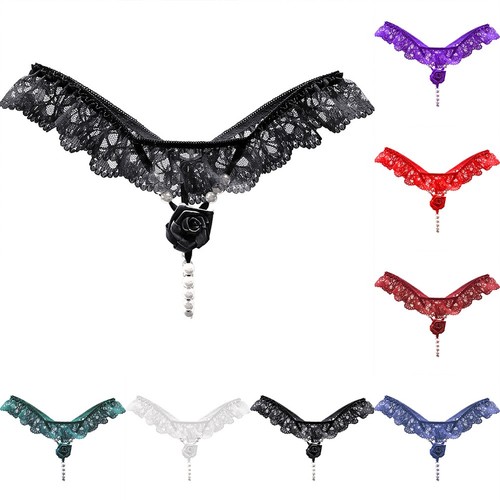 Donna perla rosa pizzo tanga - donna,