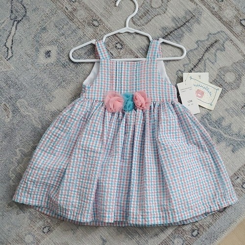 Abito rosetta gingham rosa blu - rosetta,