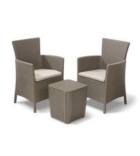 SET DA GIARDINO "IOWA BALCONY" CON 2 POLTRONE E TAVOLO, COLOR COLOR CAPPUCCIN...