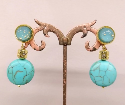 Orecchini cabochon acciaio - orecchini,