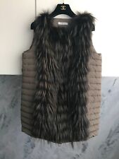 FABIANA FILIPPI GILET IMBOTTITO DONNA TG. 42 italiana COL. VERDE KHAKI CON VOLPE