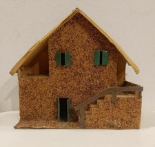 Antica CASETTA, CASA per presepe - CARTONE - vintage con scala