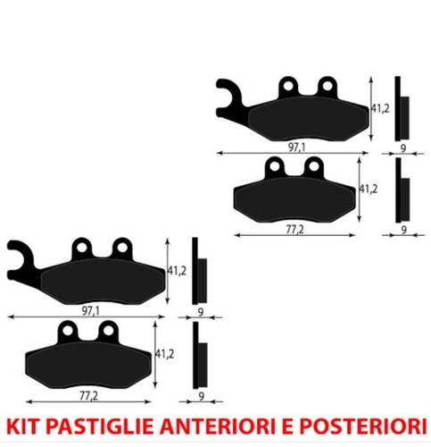 Kit pastiglie freno anteriori - pastiglie,