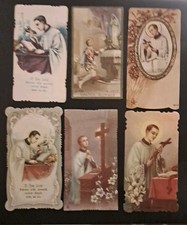 LOTTO DI 15 ANTICHI SANTINI HOLY CARD SAN LUIGI GONZAGA CROMO 900