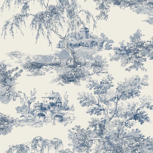 Toile jouy mondo carta - jouy,