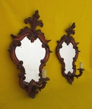✅ ANTICA COPPIA SPECCHIERE/APPLIQUE BAROCCO PRIMI 900 INTAGLIATE - 4310