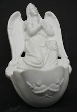 Acquasantiera in porcellana biscuit bianca- Primi '900