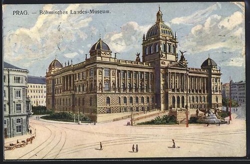 Cartolina praga praha museo - cartolina,