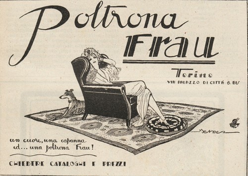 Pubblicita 1925 poltrona - 1925, frau