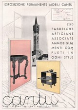 PUBBL.1935 MOBILI DI CANTU' COMO ARTIGIANI ESPOSIZIONE PERMANENTE STILE DESIGN