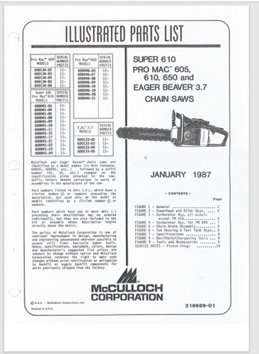 Mcculloch super 605 - 605, 610