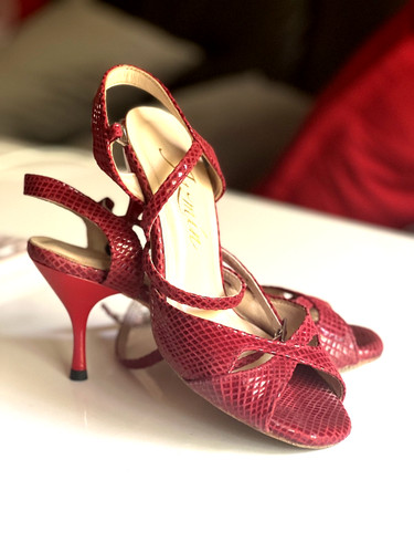 Scarpe tango latino rosso