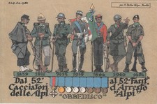 12-81E) BIGLIETTO 52 BATTAGLIONE FANTERIA D'ARRESTO ALPI PAOLO CACCIA DOMINIONI