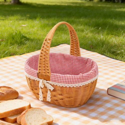 Cesto vimini fodera gingham - cesto,