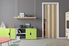 Porta a soffietto in PVC scorrevole H 214x83 cm con serratura misura regolabile