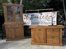 Mini Cucina COUNTRY 160x65xh92cm e Vetrina 120x35-30xh220cm OPZIONALE SU MISURA