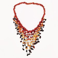 Collana da donna frange d’ambra baltica naturale bianca, bruna e cognac