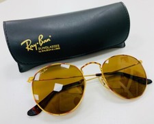 RAY BAN VINTAGE B&L USA B-15 ROUND METAL TORTUGA NEAR MINT