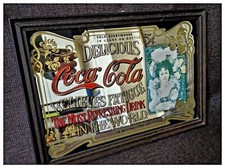 #Back2eBay Quadro specchio Coca cola in ottime condizioni  35x25 Nuovo 