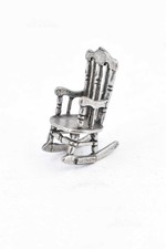 Oggetto Miniatura Sedia A Dondolo In Argento 8.7 Grammi