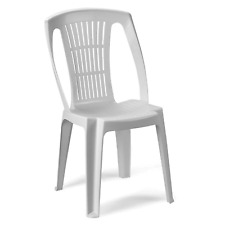 Sedia Stella di Plastica Bianca Grande Senza Braccioli Resistente da Giardino