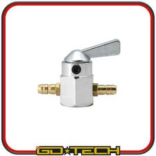 RUBINETTO BENZINA IN LINEA TUBO 6mm ARGENTO Manuale UNIVERSALE MOTO SCOOTER KART