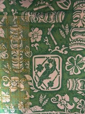 Bicchiere Tiki On tessuto ispirato al verde 100% cotone tessuto 9x14