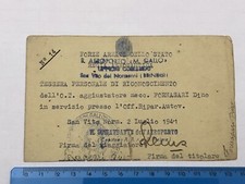 1941 Tessera Regia Aeronautica Aeroporto M. Gallo San Vito dei Normanni Comando