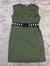 Abito donna Kappa con orlo logo e fibbia verde senza maniche taglia large