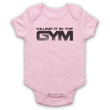 Killing It in the Gym Fitness Powerlifting Bodybuilding Baby Grow regalo crescita bambino
