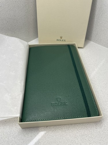 Rolex green leather notepad - rolex,