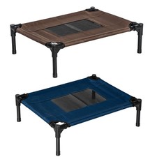 PawHut Lettino per Cani Rialzato e Portatile con Seduta Traspirante