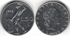 Italia 50 lire, 1993