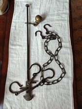 ANTICA BILANCIA PESA STADERA POLLAIOLA IN FERRO BATTUTO RESTAURATA