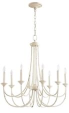 Lampadario tradizionale otto luci invecchiato collezione Brooks in bianco sporco